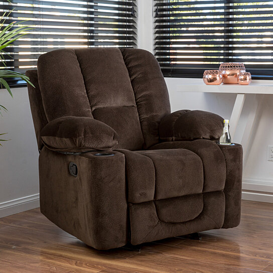 Raymond Fabric Glider Recliner Club Chair